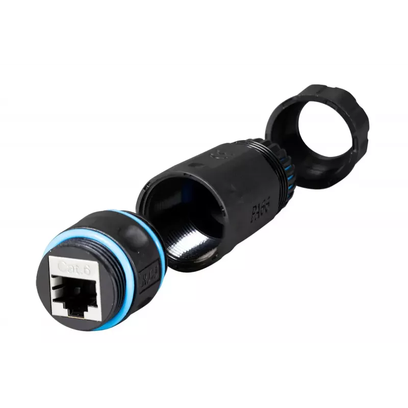 RJ45 Cat.6 IP68 adaptér EFB Elektronik model IP68DFKRJ45WP – vodotesný ethernetový konektor