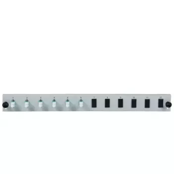 EFB Elektronik SB-FP-6SC-S-OM3 12-portový predný panel so 6 LC duplex spojkami OM3, sivý, 1U