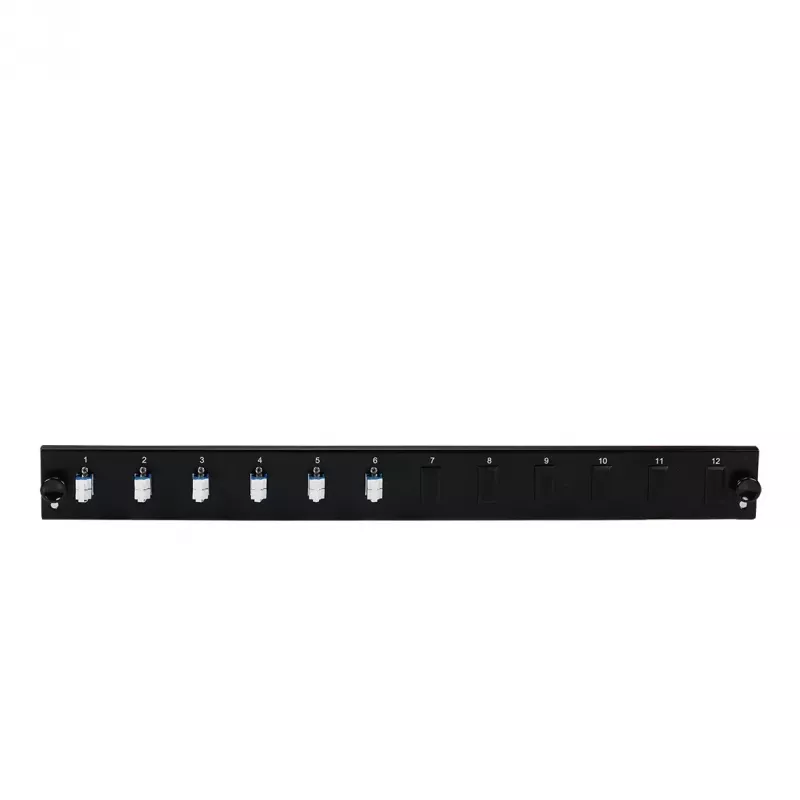 EFB Elektronik SB-FP-S-6SC-S-OM3 12-portový predný panel so 6 LC Duplex spojkami OM3, čierny, 1U