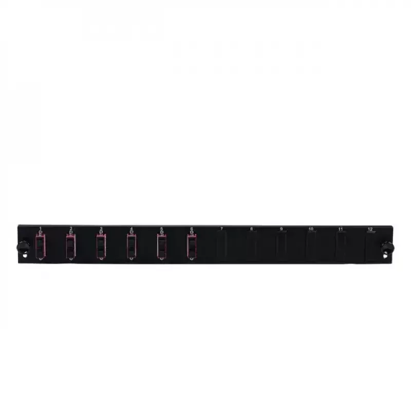 Príslušenstvo k patch panelu EFB Elektronik SB-FP-S-6SC-D-V-OM4, 1HE rack, 432×13×43,5 mm, čierna