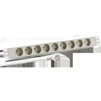 EFB Elektronik EK631DE.1GR 19-palcová 1U zásuvková lišta, 9x CEE 7/3, hliníkový profil, sivá