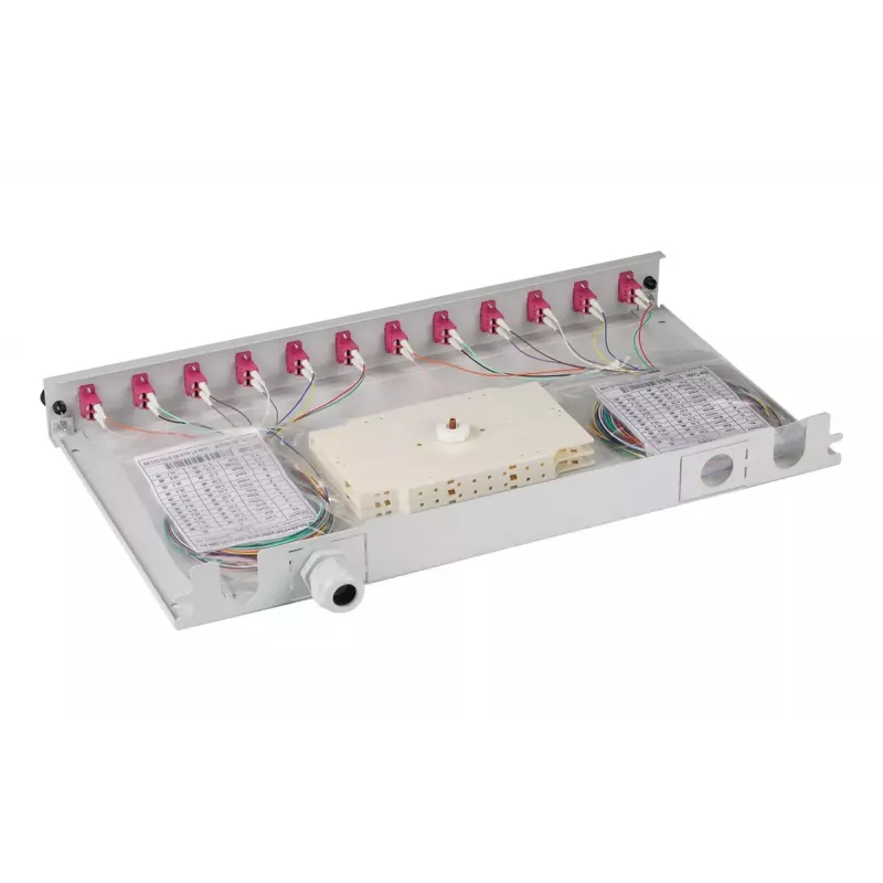 Patch panel EFB Elektronik B71901L48OM4 1U LC OM4 sivý