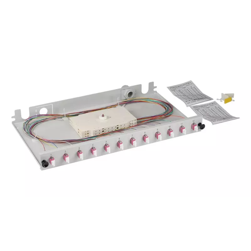 Patch panel EFB Elektronik BA71901L12OM4 1U LC OM4 sivý