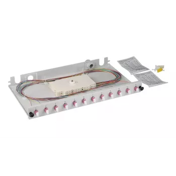 Patch panel EFB Elektronik BA71901L24OM4 1U LC OM4 sivý kov racková montáž