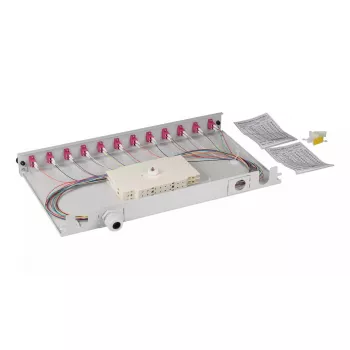 Patch panel EFB Elektronik BA71901L24OM4 1U LC OM4 sivý kov racková montáž