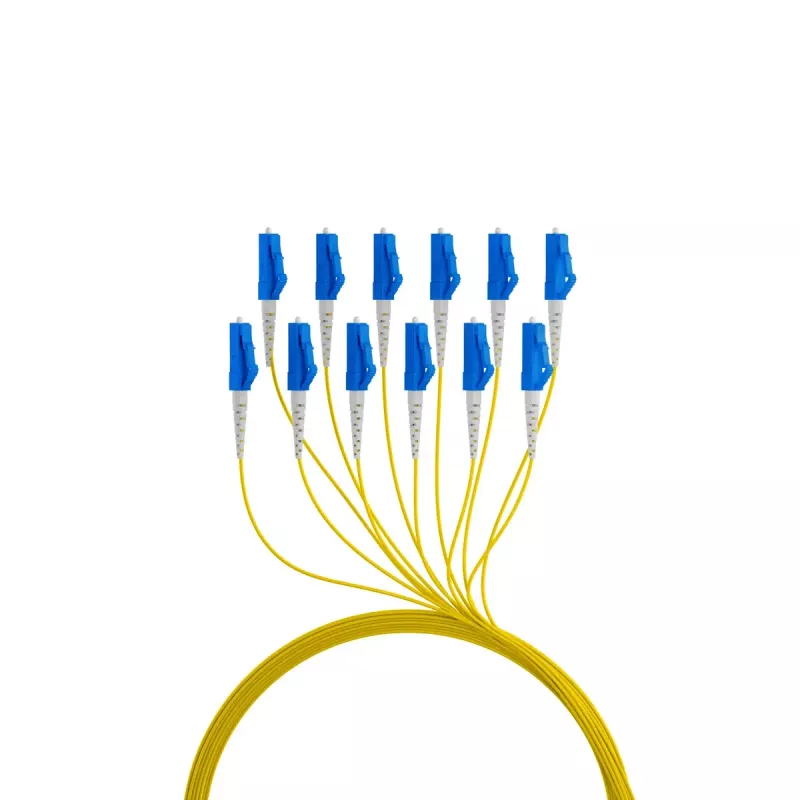 Optický kábel EFB Elektronik O8342S10OS2 12x LC OS2 10 m čierny modrý žltý