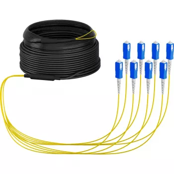 Optický kábel EFB Elektronik O8321S10OS2 8x SC OS2 10 m čierny modrý žltý