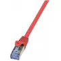 Sieťový kábel LogiLink Cat6a S/FTP RJ-45 0,5m červený