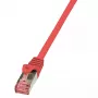 Sieťový kábel LogiLink 0,25 m červený RJ-45 Cat6 S/FTP
