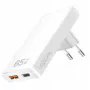 Nástenný USB adaptér do zásuvky LOGILINK PA0368 — 1×USB-A, 1×USB-C, 65W, biely