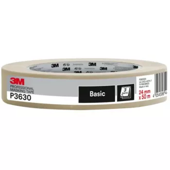 Maliarska maskovacia páska 3M Scotch PRO 24 mm x 50 m béžová — maliarska krycia páska, stredná šírka, maliarska lepiaca páska pre čisté farebné hrany, dočasnú ochranu povrchov a ľahké zväzovanie