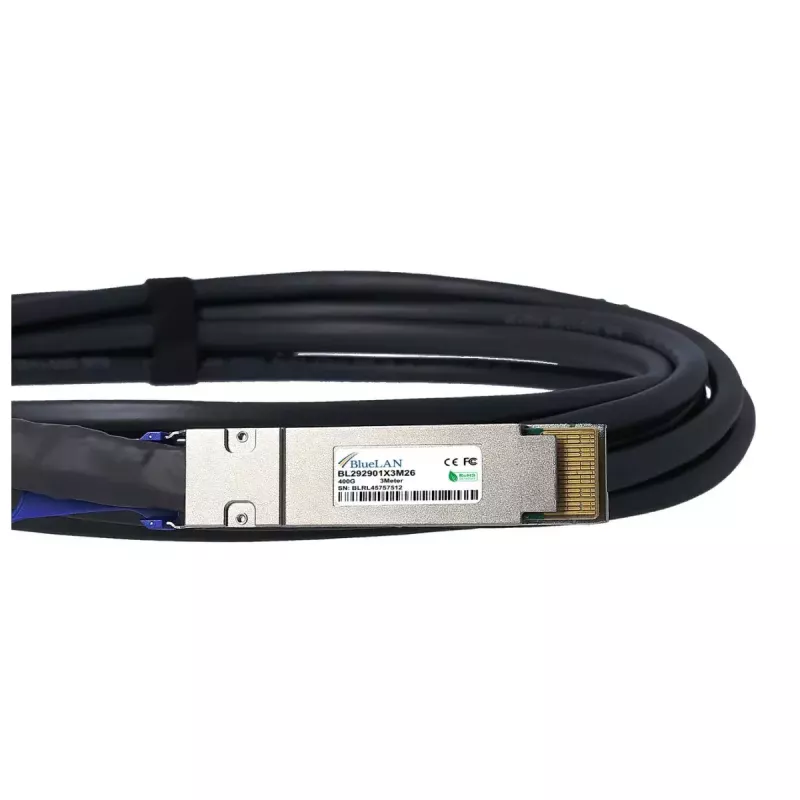 DAC kábel BlueOptics DAC-Q56DD-400G-2M-BL 2 m QSFP-DD konektor samec/konektor samec