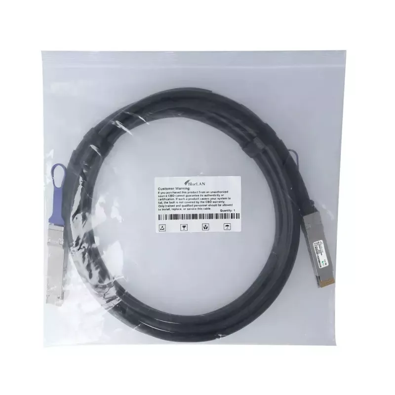 DAC kábel BlueOptics PAN-QSFPDD-DAC-1M-BL QSFP-DD InfiniBand 1 m čierny