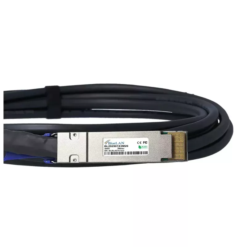 DAC kábel BlueOptics PAN-QSFPDD-DAC-2M-BL QSFP-DD InfiniBand 2 m čierny