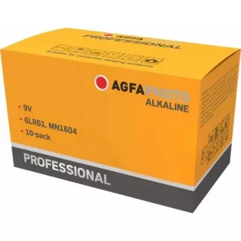 9V alkalická batéria AGFA Professional — balenie 10 ks