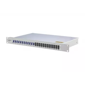 BTR rackový optický patch panel METZ CONNECT OpDAT 1U – LC konektory, sivá, 482,6×44,5×244,5 mm