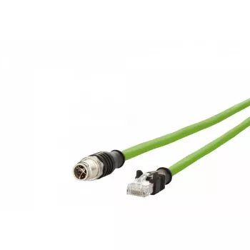 METZ CONNECT 142M2X15100 Cat6a M12 na RJ-45 sieťový kábel, 10 m, zelený