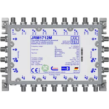 JULTEC JRM1712M satelitný multiswitch, 17 vstupov na 12 výstupov, kaskáda