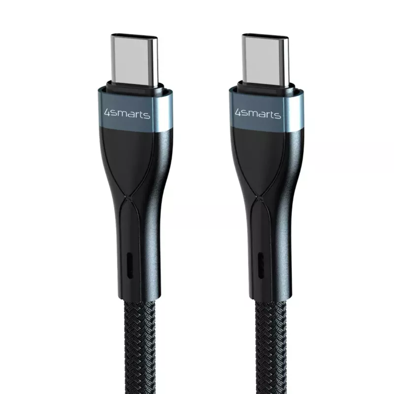 Kábel USB-C na USB-C 1 m, 4smarts 540429, čierny, 0,48 Gbit/s