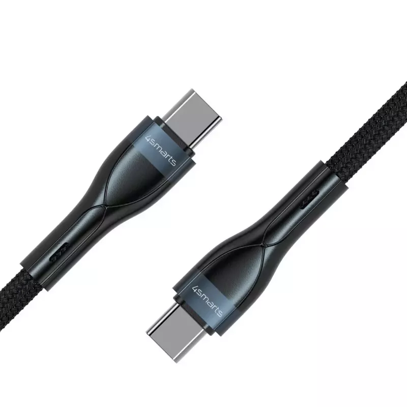 Kábel USB-C na USB-C 1 m, 4smarts 540429, čierny, 0,48 Gbit/s