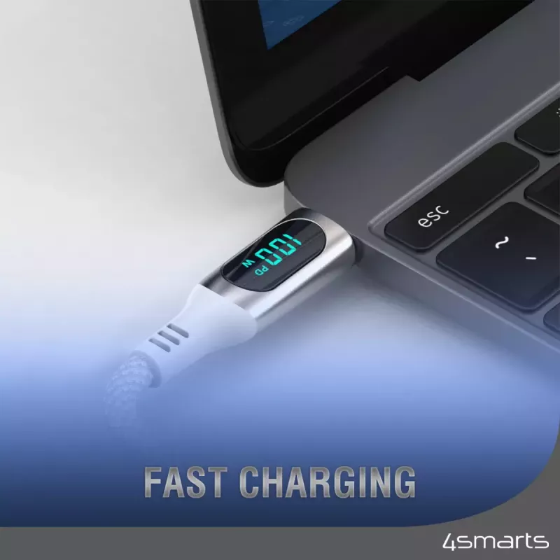 USB kábel 4smarts 540954 3 m USB-C biely USB 2.0 0,48 Gbit/s