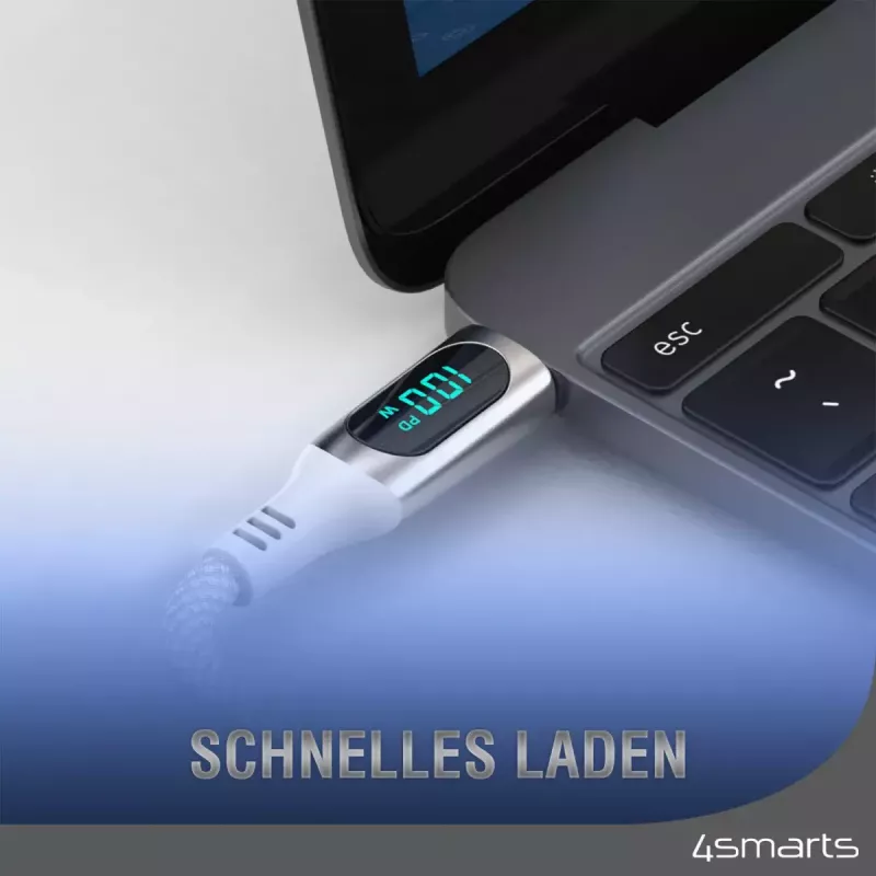 USB kábel 4smarts 540954 3 m USB-C biely USB 2.0 0,48 Gbit/s