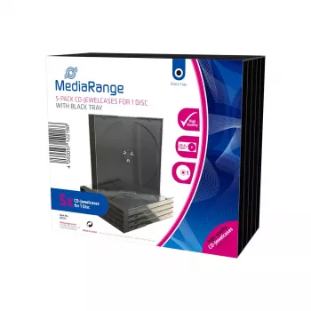 Jewel Case MediaRange BOX31 čierny transparentný