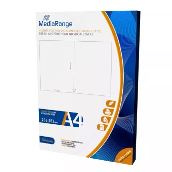 MediaRange MRINK122 Papier na obal a inlay CD, matne biely, balenie po 50 ks