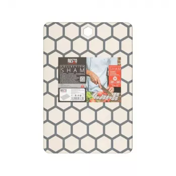 Resto Kitchenware 95402 Obdĺžniková plastová krájacia doska sivá biela