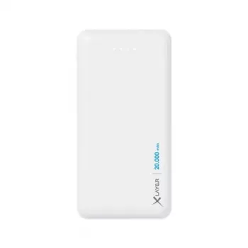 Powerbank XLAYER 217286 — 20000 mAh LiPo, 2× USB-A, 1× USB-C, biela