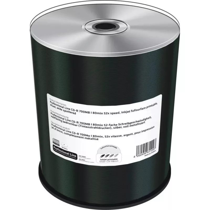 Optický disk CD-R MediaRange MRPL502 700MB strieborný — balenie 100 ks