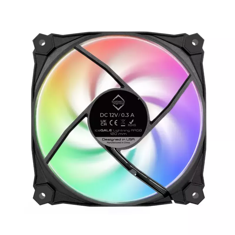 Ventilátor Iceberg Thermal IceGALE Lightning ARGB 12 cm čierny 3 kusy
