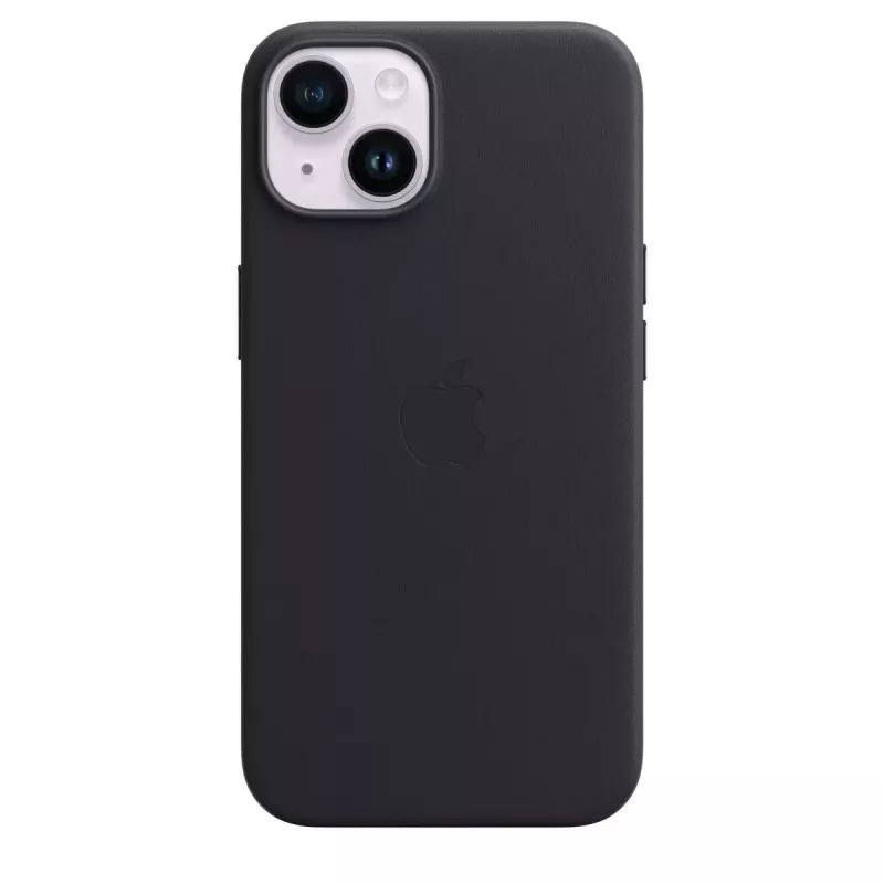 Kryt Apple iPhone 14 kožené puzdro s MagSafe polnočná čierna