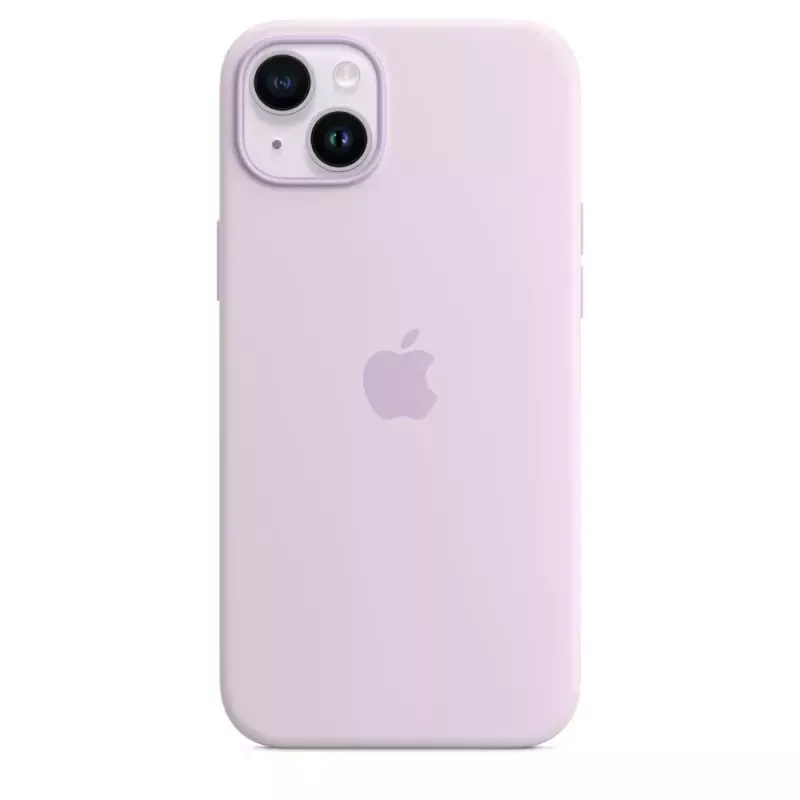 Silikónové puzdro Apple iPhone 14 Plus MagSafe fialová kryt