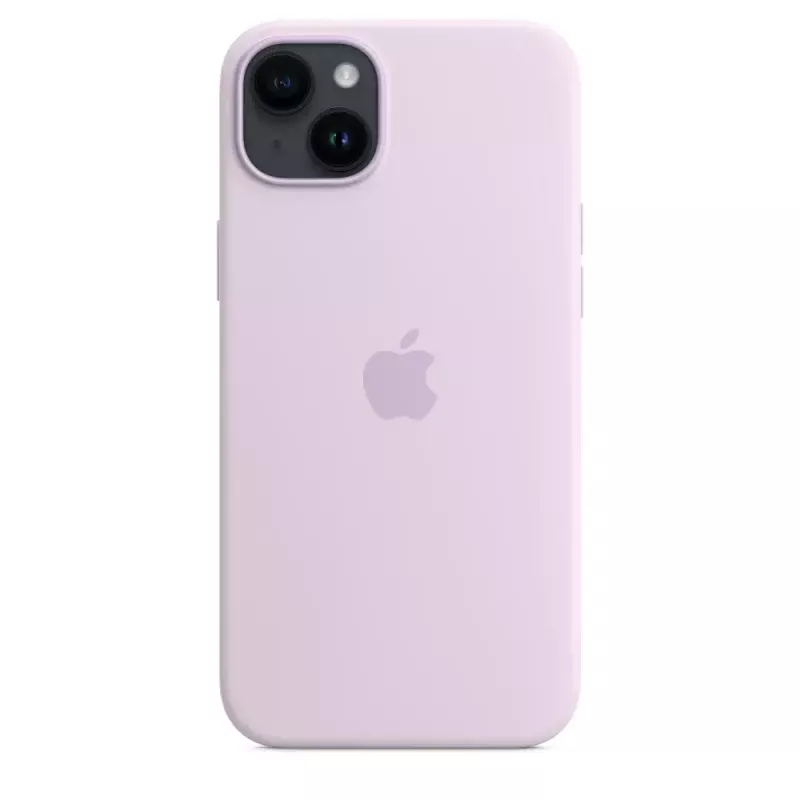 Silikónové puzdro Apple iPhone 14 Plus MagSafe fialová kryt