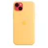 Silikónové puzdro Apple iPhone 14 Plus MagSafe Sunglow žltá
