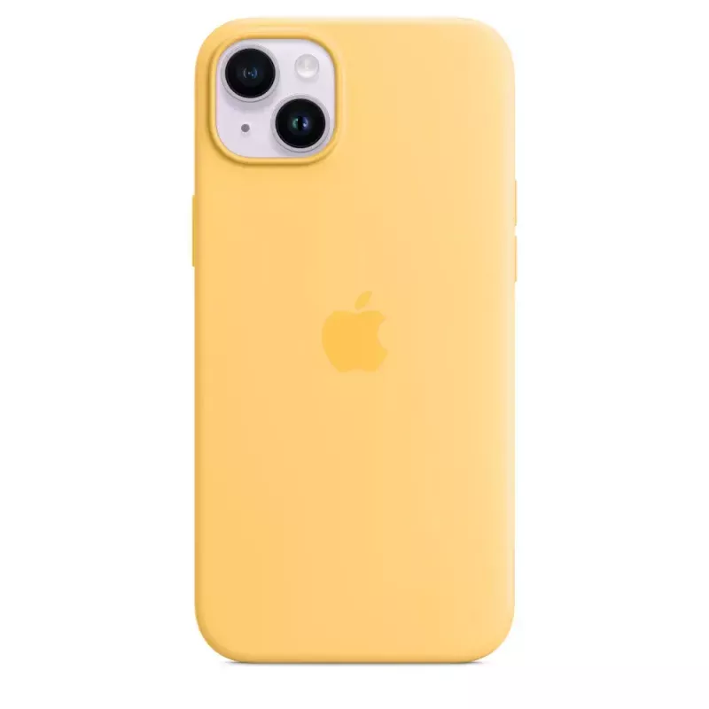 Silikónové puzdro Apple iPhone 14 Plus MagSafe Sunglow žltá