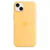 Silikónové puzdro Apple iPhone 14 Plus MagSafe Sunglow žltá