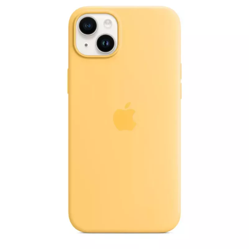 Silikónové puzdro Apple iPhone 14 Plus MagSafe Sunglow žltá