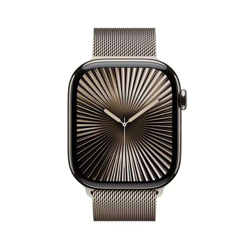 Smartwatch Apple Watch Series 10 GPS + Cellular 46mm Natural titánové puzdro s Natural Milanese Loop – S/M