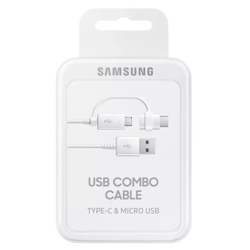 USB kábel Samsung EP-DG930 1,5 m USB-A USB-C/Micro-USB-B biely