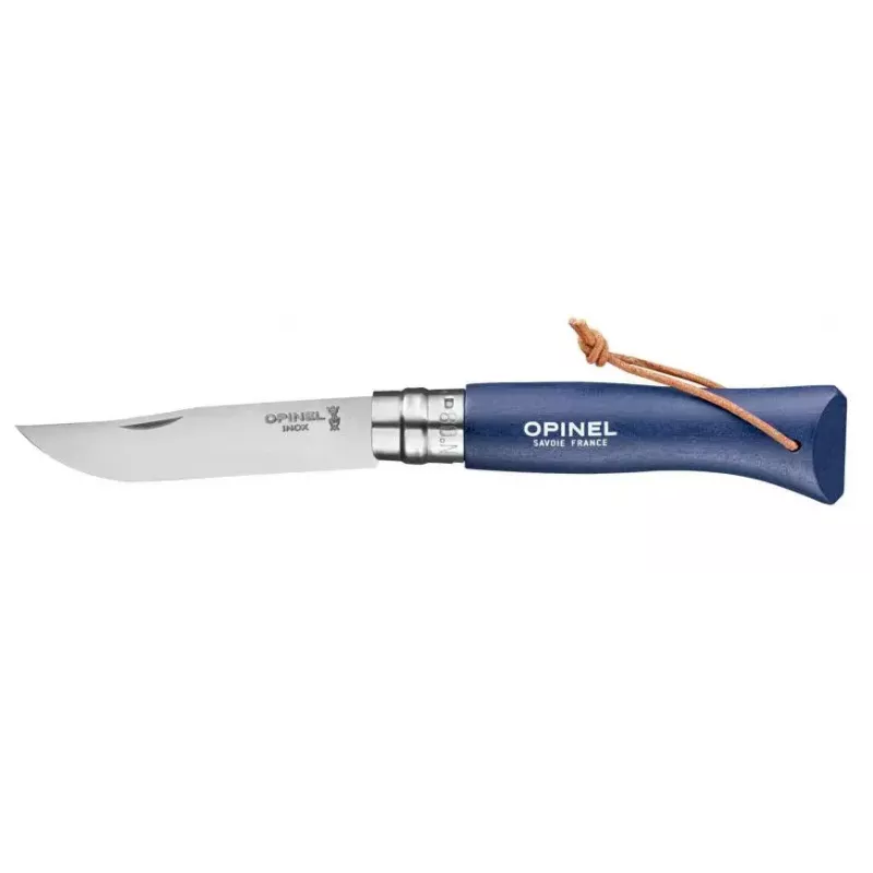Vreckový nôž Opinel N°08 Camper/Scout modrý dĺžka čepele 8,5 cm
