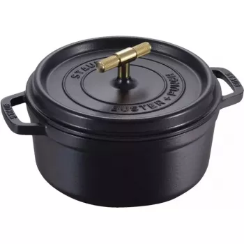 Okrúhla liatinová cocotte Staub La Cocotte Buster & Punch 24 cm, čierna
