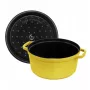 Okrúhly liatinový pekáč La Cocotte 26 cm, Staub, citrónovo žltá – smaltovaný pekáč, vhodný do rúry