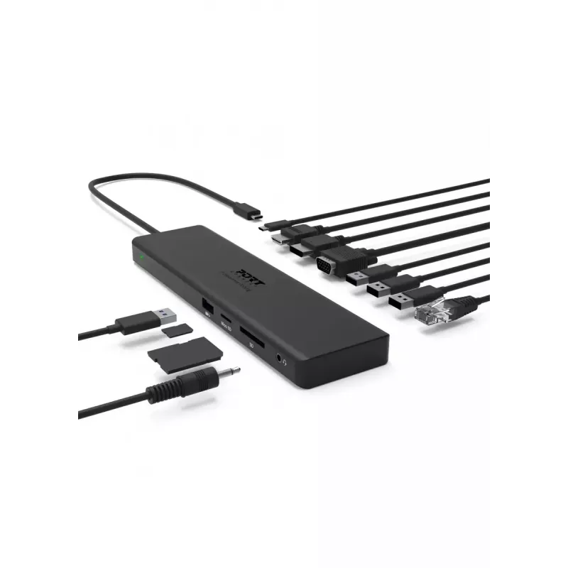 Dokovacia stanica pre notebook Port Replicator Port Designs 901906-W USB 3.2 Gen 2 Type-C čierna