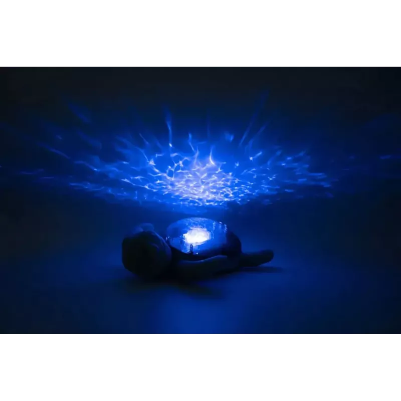 Samostatne stojaca nočná lampa Cloud B Tranquil Turtle modrá automatické vypnutie