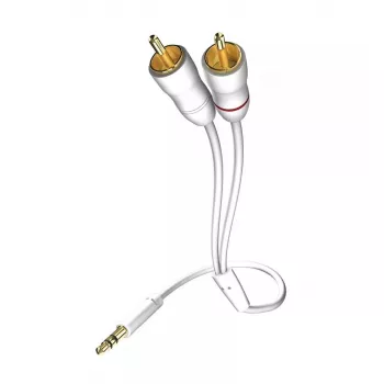 Audio kábel Inakustik 00310005 5 m 3,5 mm 2 x RCA biely