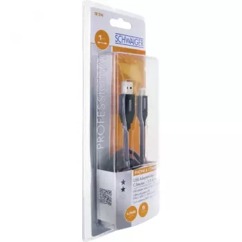 USB kábel Schwaiger CK 3141 USB 3.2 Gen 1 1m USB A USB C čierny