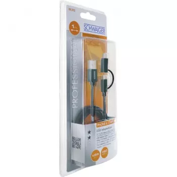 Schwaiger USB kábel CK 3112 USB 2.0 1m USB A Micro-USB B čierny