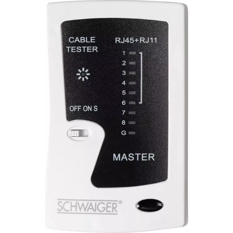 Tester sieťových káblov Schwaiger NWM1 531 RJ-11 RJ-45 čierny biely